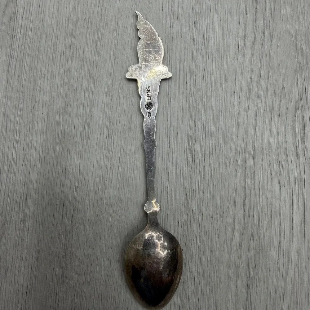 Burma Souvenir Spoon Dragon Naga Finial Buddha Shrine EPNS Vintage